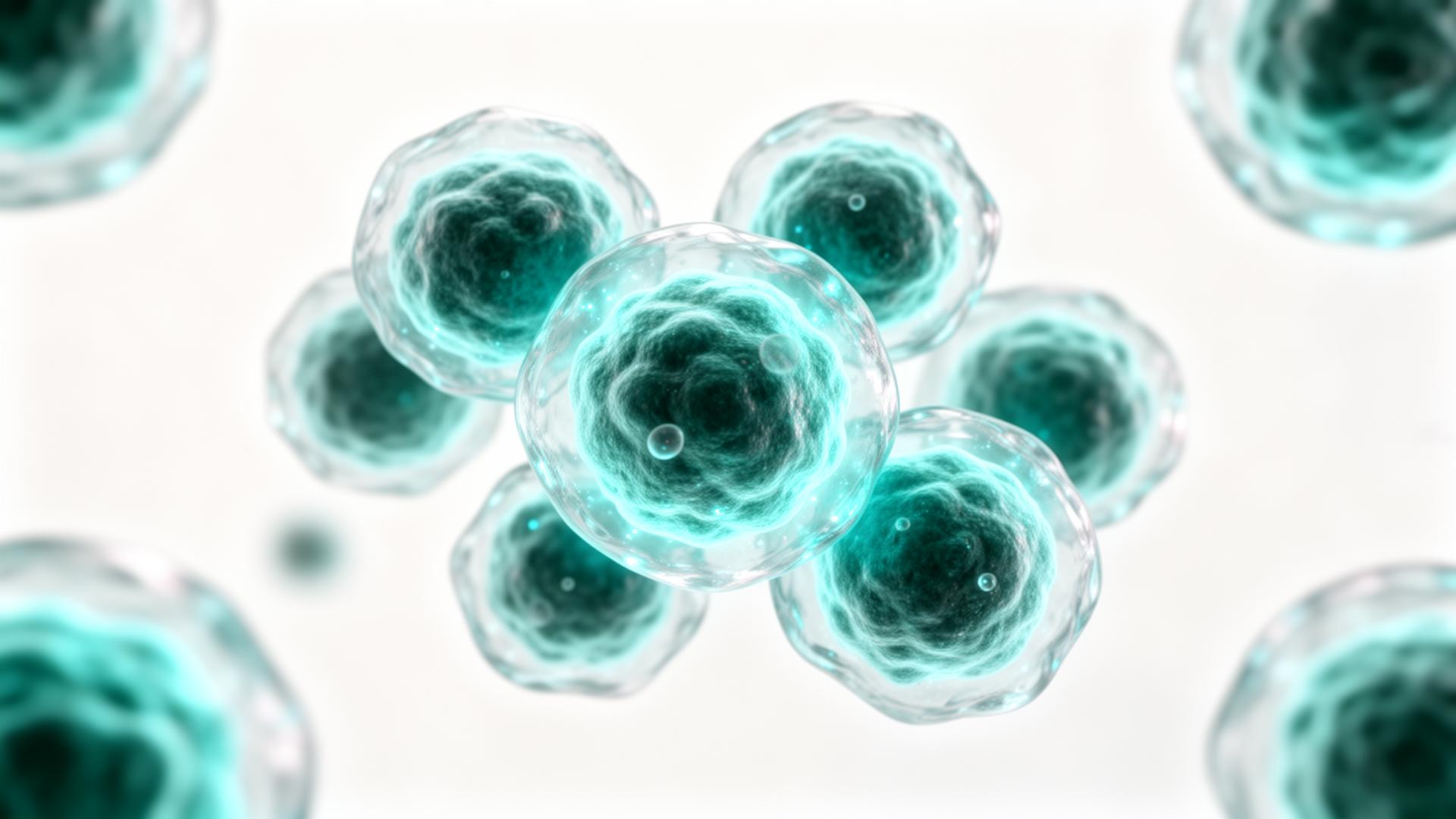 Stem cells under microscope