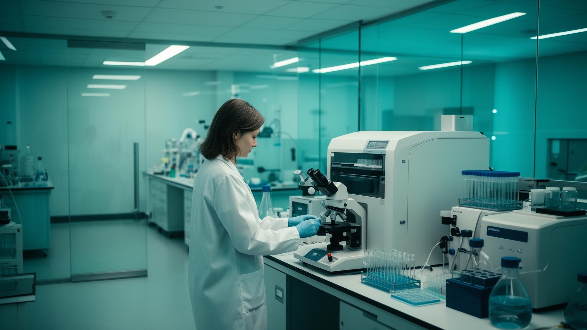 Researcher in advanced laboratory